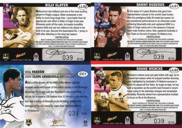 2005 NRL Power Signature Redemption Set - 7 Card Set - #039 - Image 2