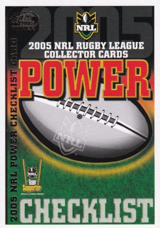 2005 NRL Power Common Card - Base 001 Checklist #1