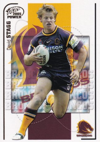 2005 NRL Power Common Card - Base 012 David Stagg Brisbane Broncos