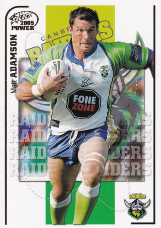 2005 NRL Power Common Card - Base 029 Matt Adamson Canberra Raiders