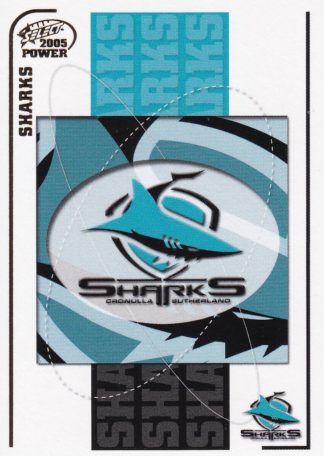 2005 NRL Power Common Card - Base 039 Cronulla Sharks Logo