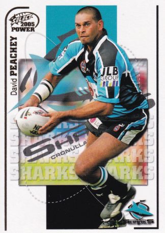 2005 NRL Power Common Card - Base 047 David Peachey Cronulla Sharks
