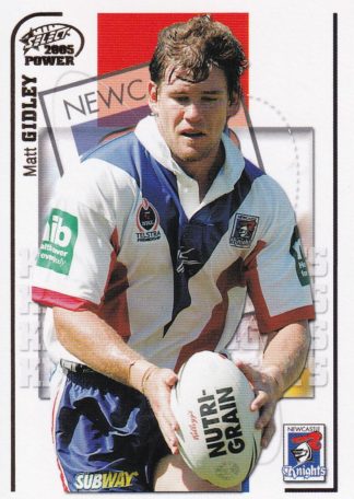 2005 NRL Power Common Card - Base 079 Matt Gidley Newcastle Knights