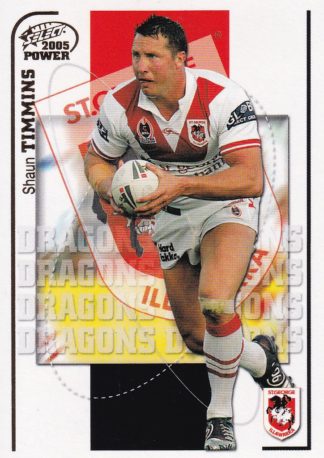 2005 NRL Power Common Card - Base 134 Shaun Timmins St George Dragons