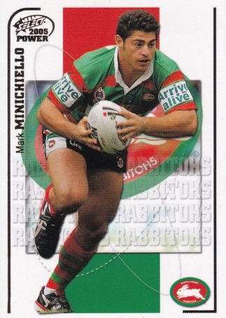 2005 NRL Power Common Card - Base 144 Mark Minichiello South Sydney Rabbitohs