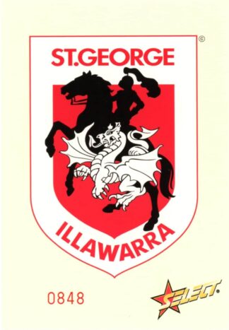2005 NRL Select Oversized Club Logo - St George Dragons Logo #0848 / 1500