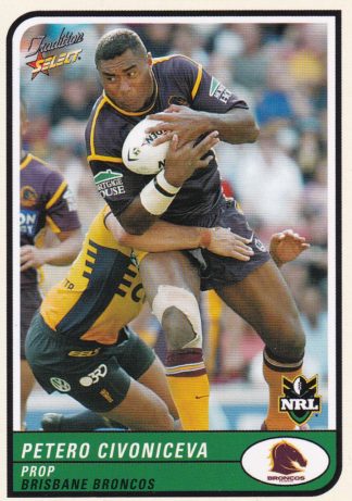 2005 NRL Tradition Common Card - Base 005 Petero Civoniceva Brisbane Broncos