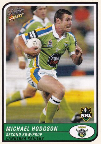 2005 NRL Tradition Common Card - Base 023 Michael Hodgson Canberra Raiders