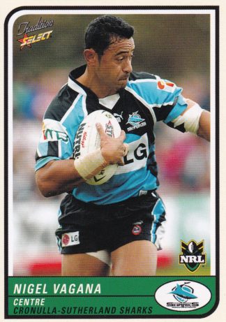 2005 NRL Tradition Common Card - Base 036 Nigel Vagana Cronulla Sharks