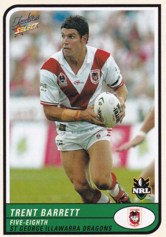 2005 NRL Tradition Common Card - Base 091 Trent Barrett St George Dragons