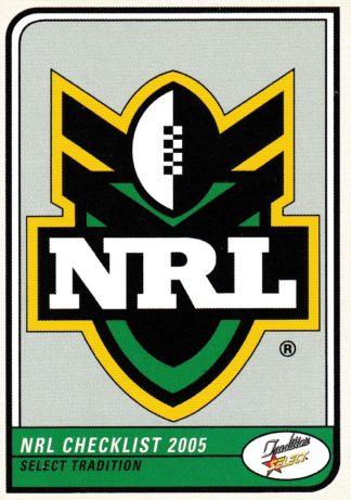 2005 NRL Tradition Common Card - CKA Checklist #1