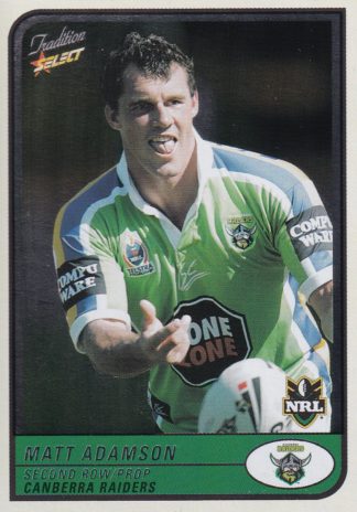 2005 NRL Tradition Foil Parallel - P020 Matt Adamson Canberra Raiders