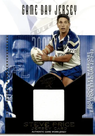 2003 NRL XL Game Day Jersey Card - JC2 Steve Price Canterbury Bulldogs