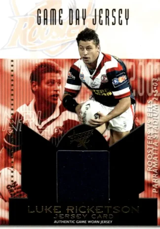 2003 NRL XL Game Day Jersey Card - JC3 Luke Ricketson Sydney Roosters