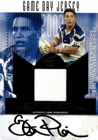 2003 NRL XL Game Day Jersey Signature - JS2 Steve Price Canterbury Bulldogs