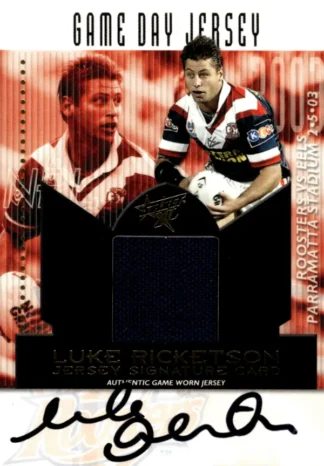 2003 NRL XL Game Day Jersey Signature - JS3 Luke Ricketson Sydney Roosters