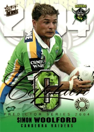 2004 NRL Authentic Captains Card - CP03 Simon Woolford Canberra Raiders