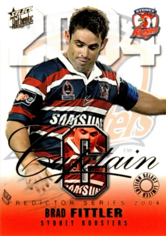 2004 NRL Authentic Captains Card - CP13 Brad Fittler Sydney Roosters