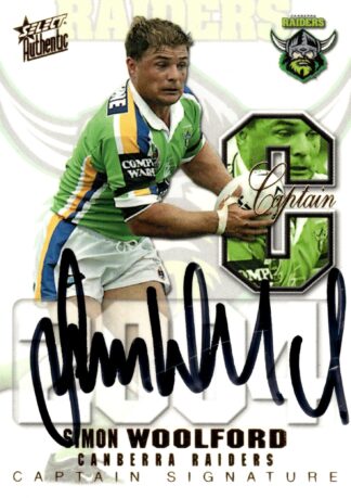2004 NRL Authentic Captains Signature - CS03 Simon Woolford Canberra Raiders