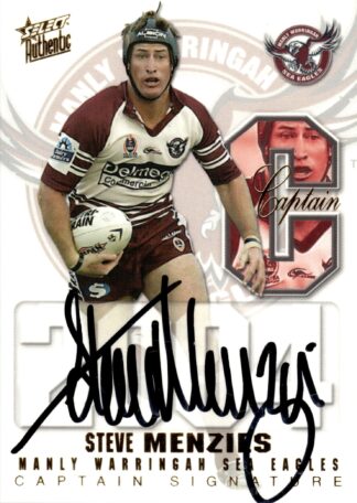2004 NRL Authentic Captains Signature - CS07 Steve Menzies Manly Sea Eagles