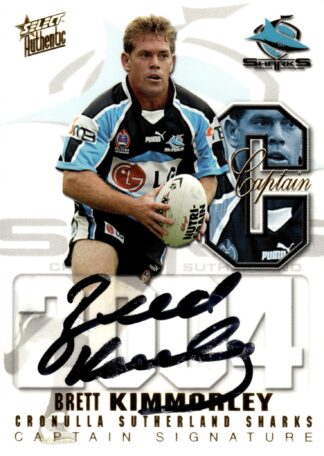 2004 NRL Authentic Captains Signature - CS10 Brett Kimmorley Cronulla Sharks
