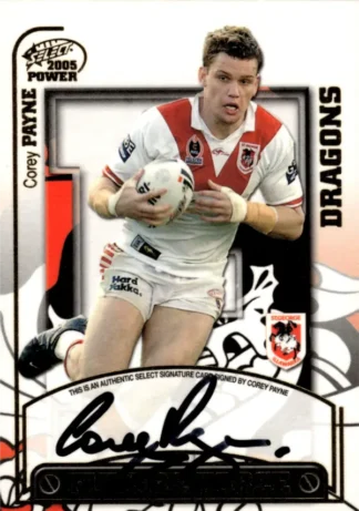 2005 NRL Power Future Force Signature - FF11 Corey Payne St George Dragons