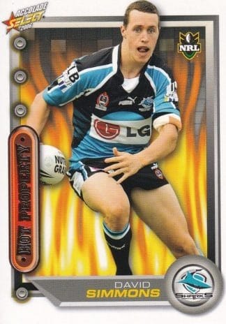 2006 NRL Accolade Hot Property - HP04 David Simmons Cronulla Sharks