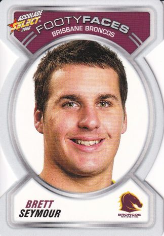 2006 NRL Accolade Footy Face - FF007 Brett Seymour Brisbane Broncos