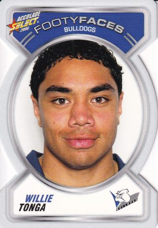 2006 NRL Accolade Footy Face - FF018 Willie Tonga Canterbury Bulldogs