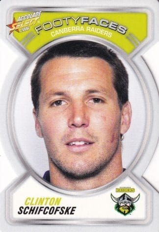 2006 NRL Accolade Footy Face - FF021 Clinton Schifcofske Canberra Raiders