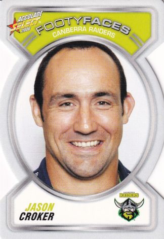 2006 NRL Accolade Footy Face - FF023 Jason Croker Canberra Raiders