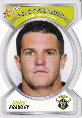 2006 NRL Accolade Footy Face - FF024 Craig Frawley Canberra Raiders