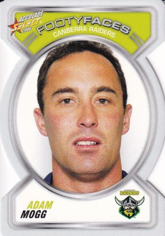 2006 NRL Accolade Footy Face - FF027 Adam Mogg Canberra Raiders