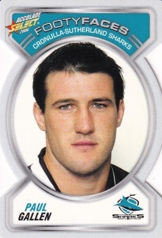 2006 NRL Accolade Footy Face - FF036 Paul Gallen Cronulla Sharks