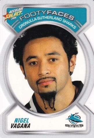 2006 NRL Accolade Footy Face - FF040 Nigel Vagana Cronulla Sharks