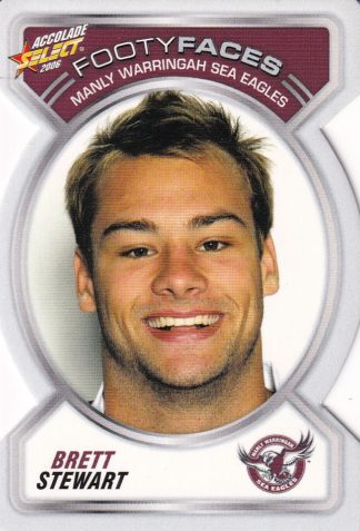 2006 NRL Accolade Footy Face - FF049 Brett Stewart Manly Sea Eagles