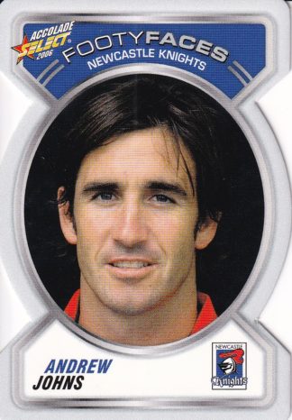 2006 NRL Accolade Footy Face - FF061 Andrew Johns Newcastle Knights