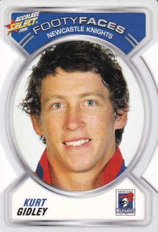 2006 NRL Accolade Footy Face - FF064 Kurt Gidley Newcastle Knights