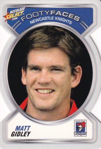 2006 NRL Accolade Footy Face - FF065 Matt Gidley Newcastle Knights