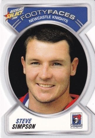 2006 NRL Accolade Footy Face - FF069 Steve Simpson Newcastle Knights