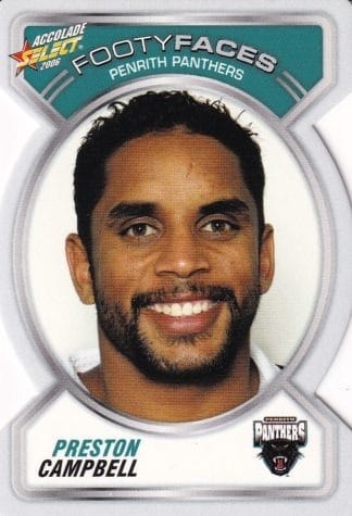 2006 NRL Accolade Footy Face - FF092 Preston Campbell Penrith Panthers