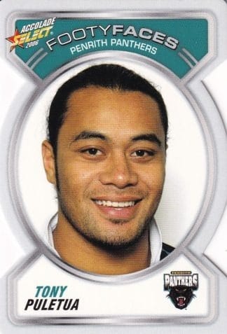 2006 NRL Accolade Footy Face - FF096 Tony Puletua Penrith Panthers