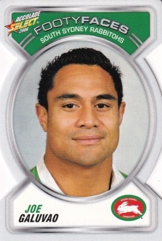 2006 NRL Accolade Footy Face - FF112 Joe Galuvao South Sydney Rabbitohs