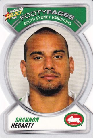 2006 NRL Accolade Footy Face - FF113 Shannon Hegarty South Sydney Rabbitohs