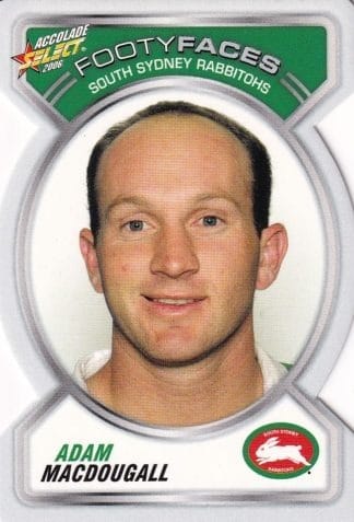 2006 NRL Accolade Footy Face - FF114 Adam MacDougall South Sydney Rabbitohs