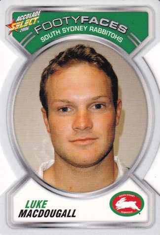 2006 NRL Accolade Footy Face - FF115 Luke MacDougall South Sydney Rabbitohs