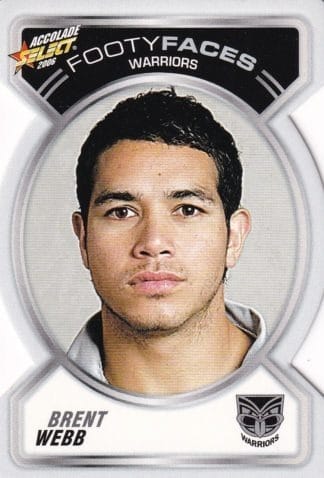 2006 NRL Accolade Footy Face - FF139 Brent Webb Warriors