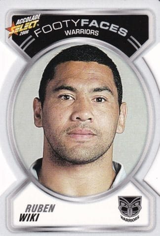 2006 NRL Accolade Footy Face - FF140 Ruben Wiki Warriors
