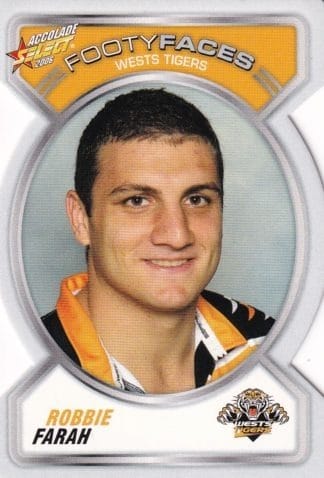 2006 NRL Accolade Footy Face - FF142 Robbie Farah Wests Tigers