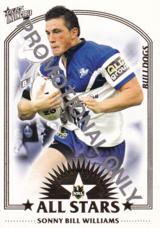 2006 NRL Invincible Promotional Card - AS02 Sonny Bill Williams Canterbury Bulldogs